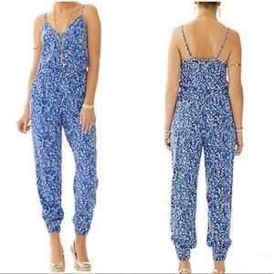Lilly Pulitzer blue adjustable straps jumpsuit